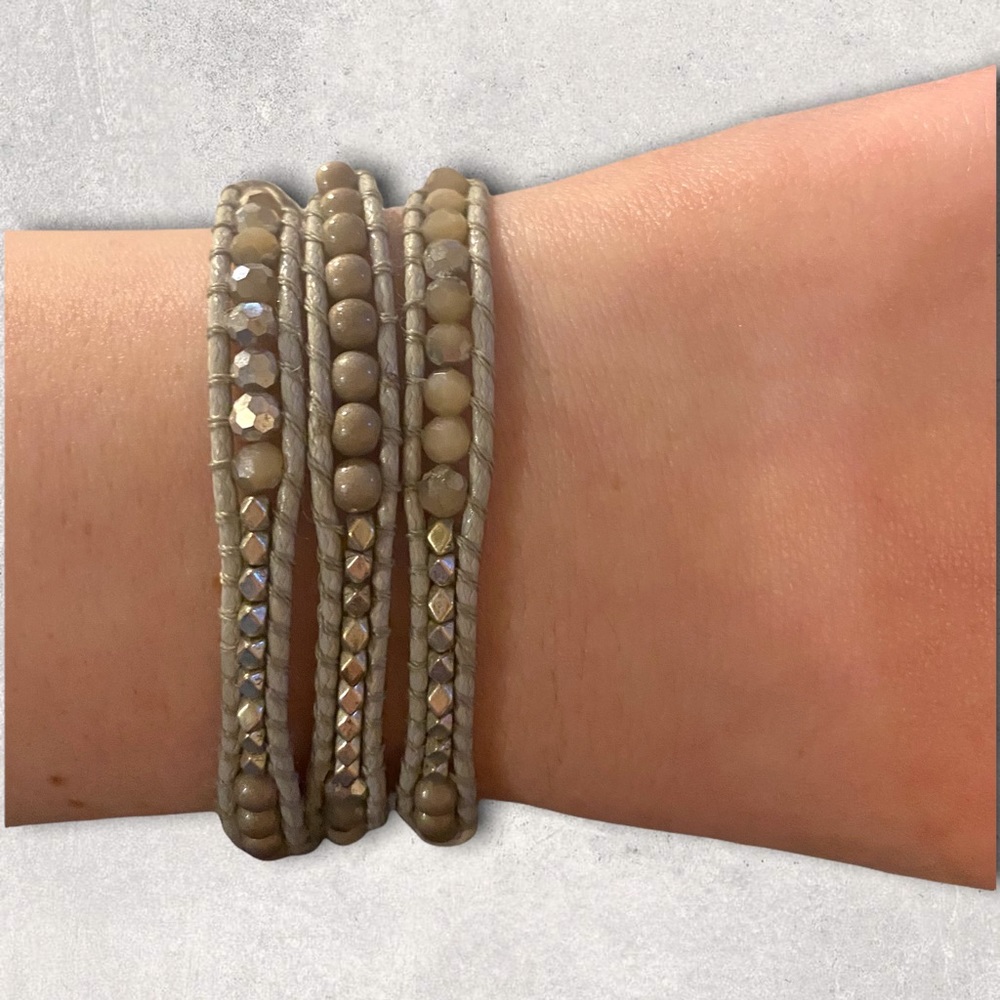 Light Blue/Grey Wrap Bracelet